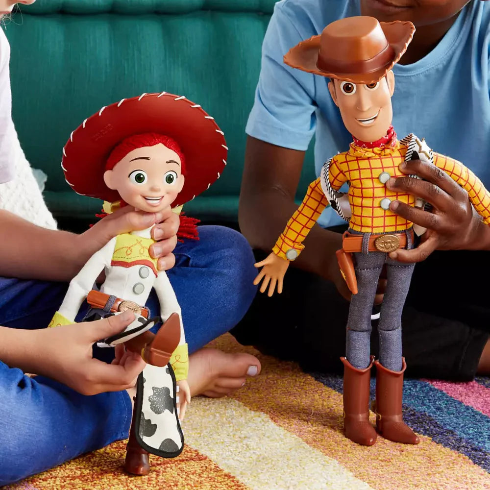 kids playing with woody and jessie