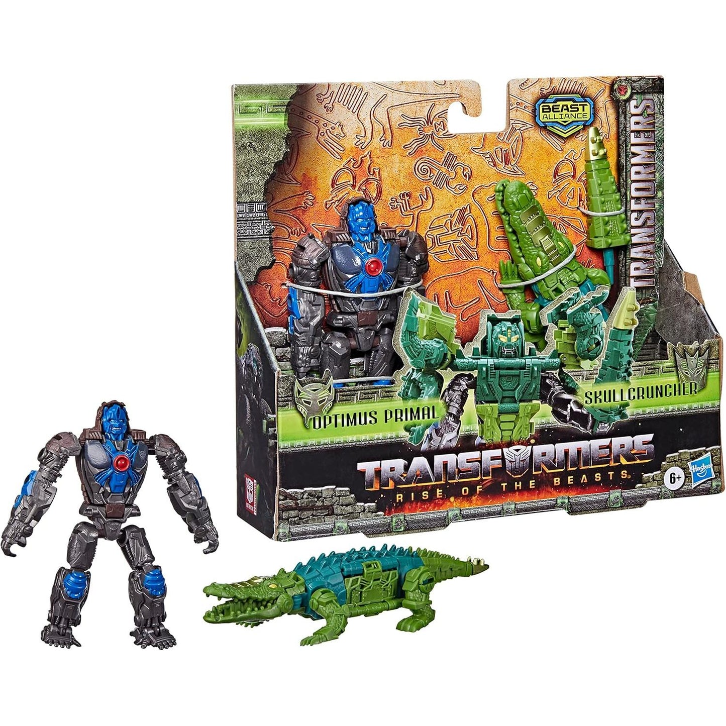 Hasbro Transformers Rise of The Beasts Action Figures - Optimus Primal & Skull Cruncher