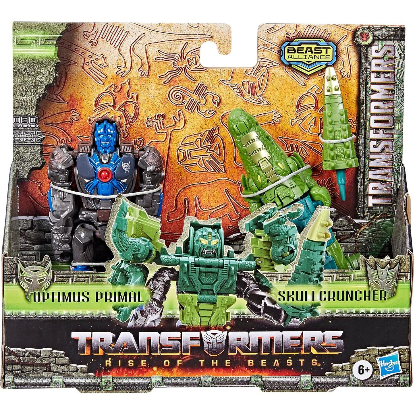 Hasbro Transformers Rise of The Beasts Action Figures - Optimus Primal & Skull Cruncher