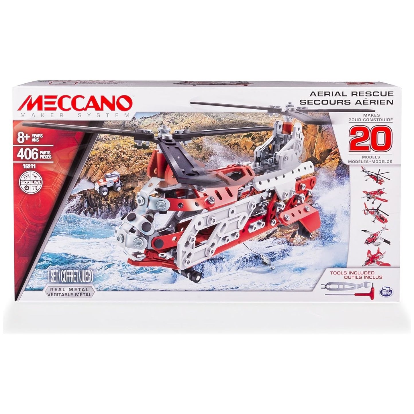 Meccano 20 In 1 Learning & Building DYI Play Set - Aerial Rescue