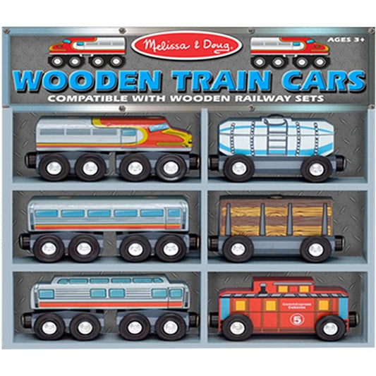 Melissa and Doug Wooden Train Cars Set 6PCS