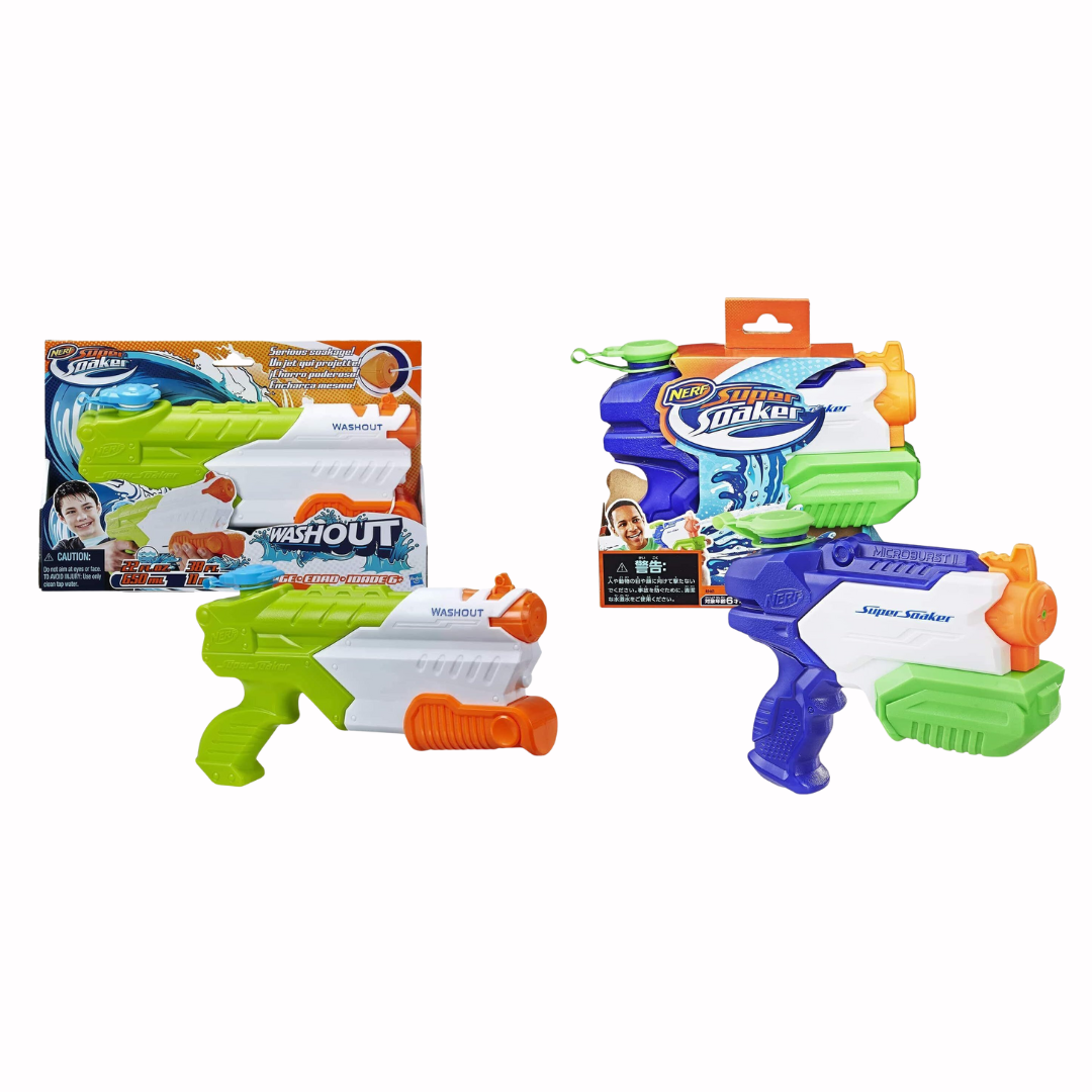 Hasbro Nerf Super Soaker WashOut Blaster & Microburst 2 Bundle