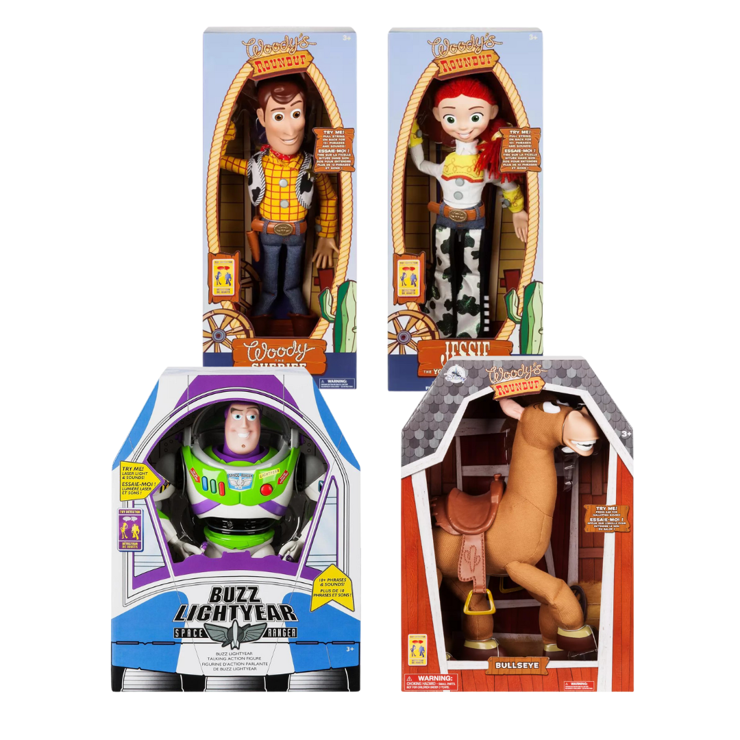 Disney Toy Story Talking Action Figures - Buzz Lightyear, Woody, Jessie, Bullseye