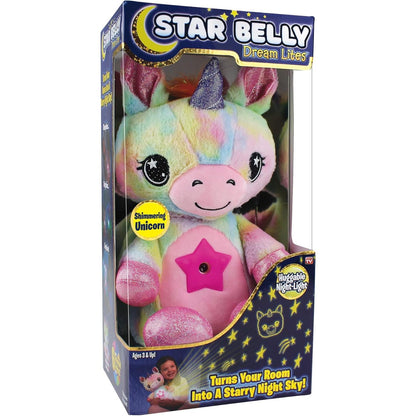 Night Light Plush Toy - Star Belly Dream Rainbow Unicorn 