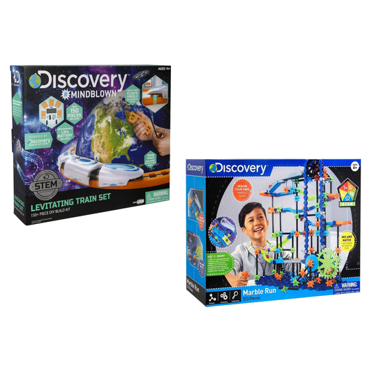 Discovery Marble Run & Magnetic Levitating Train Play Set Bundle