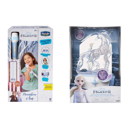 Disney Frozen Elsa Jewelry Box and Microphone & Amp Bundle