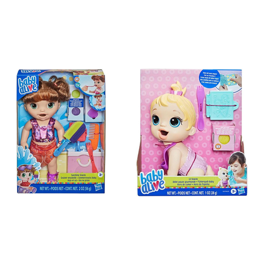 Hasbro Baby Alive Sunshine Snacks Doll & Lil Snacks Toy Doll Bundle