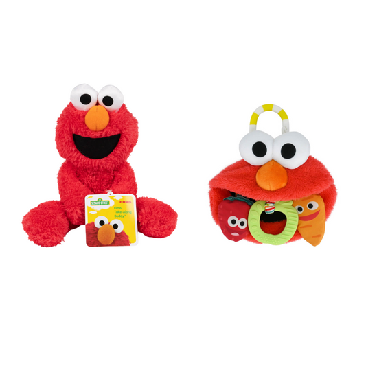 Sesame Street 24cm Soft Toy & Teether Bundle - Elmo