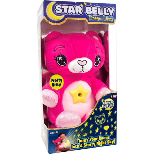 Star Belly Dream Lites Dreamy Pink Kitty - Stuffed Animal Night Light