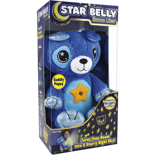 Star Belly Dream Lites Stuffed Cuddly Blue Puppy Night Light