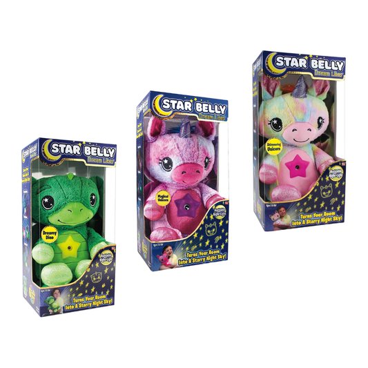 Star Belly Dream Lites Night Light - Dreamy Green Dino, Dreamy Pink Kitty, Rainbow Unicorn