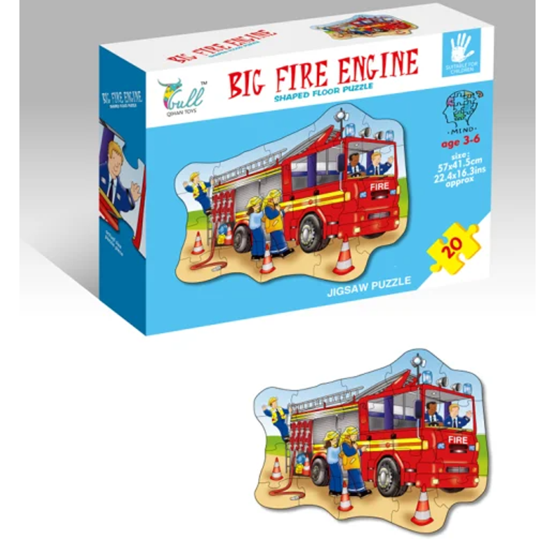 Big Fire Engine Shaped Floor Puzzle Jigsaw Puzzle 20 Pieces