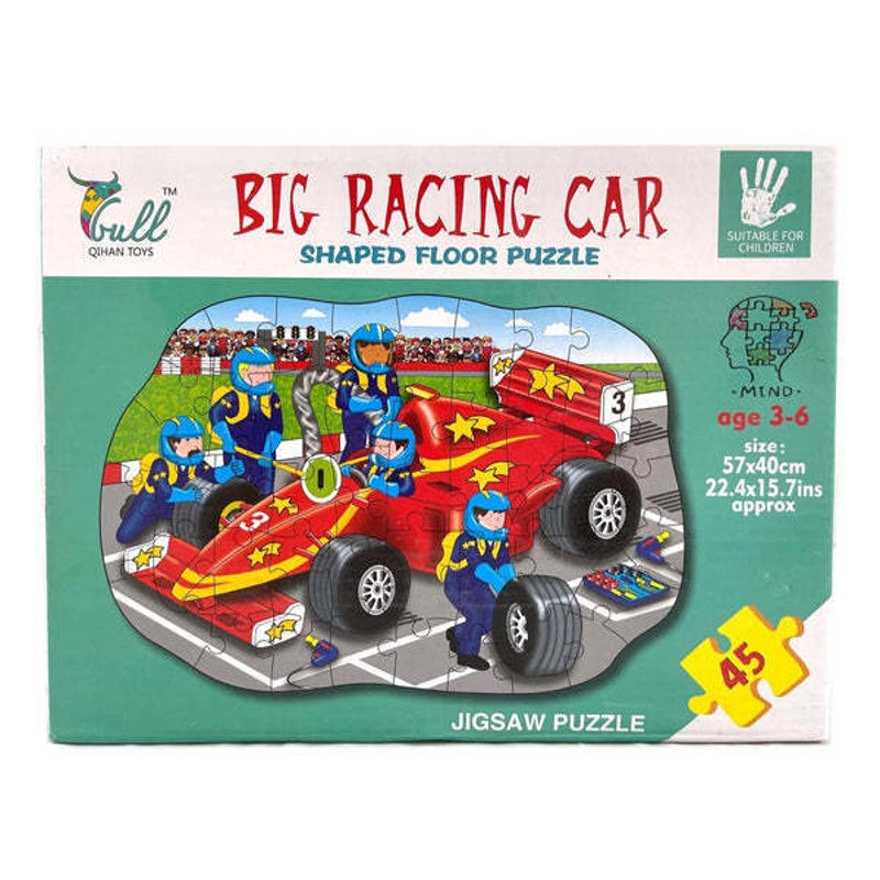 Big Racing Car Shaped Floor Puzzle Jigsaw Puzzle 45 Pieces 3+