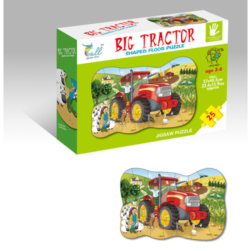 Big Tractor Shaped Floor Puzzle Jigsaw Puzzle 25 Pieces 3+