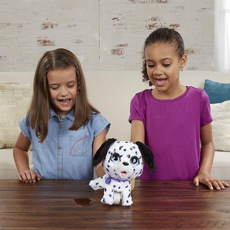 children playing with interactive puppy