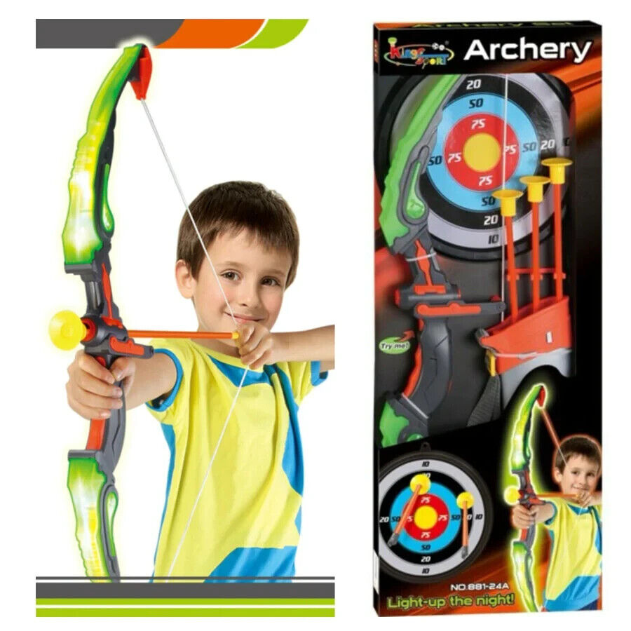 King Sport Children's Archery Bow and Arrow Toy for Kids with Target and Quiver LED Illuminated