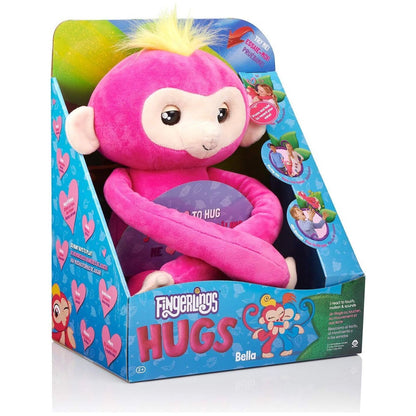 Fingerlings HUGS - Bella (Pink) Advanced Interactive Plush Baby Monkey Pet